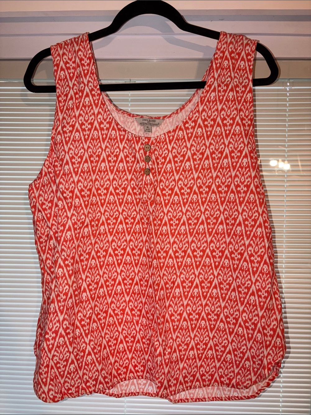 Hester & Orchard Orange and White Tank Top Size XL